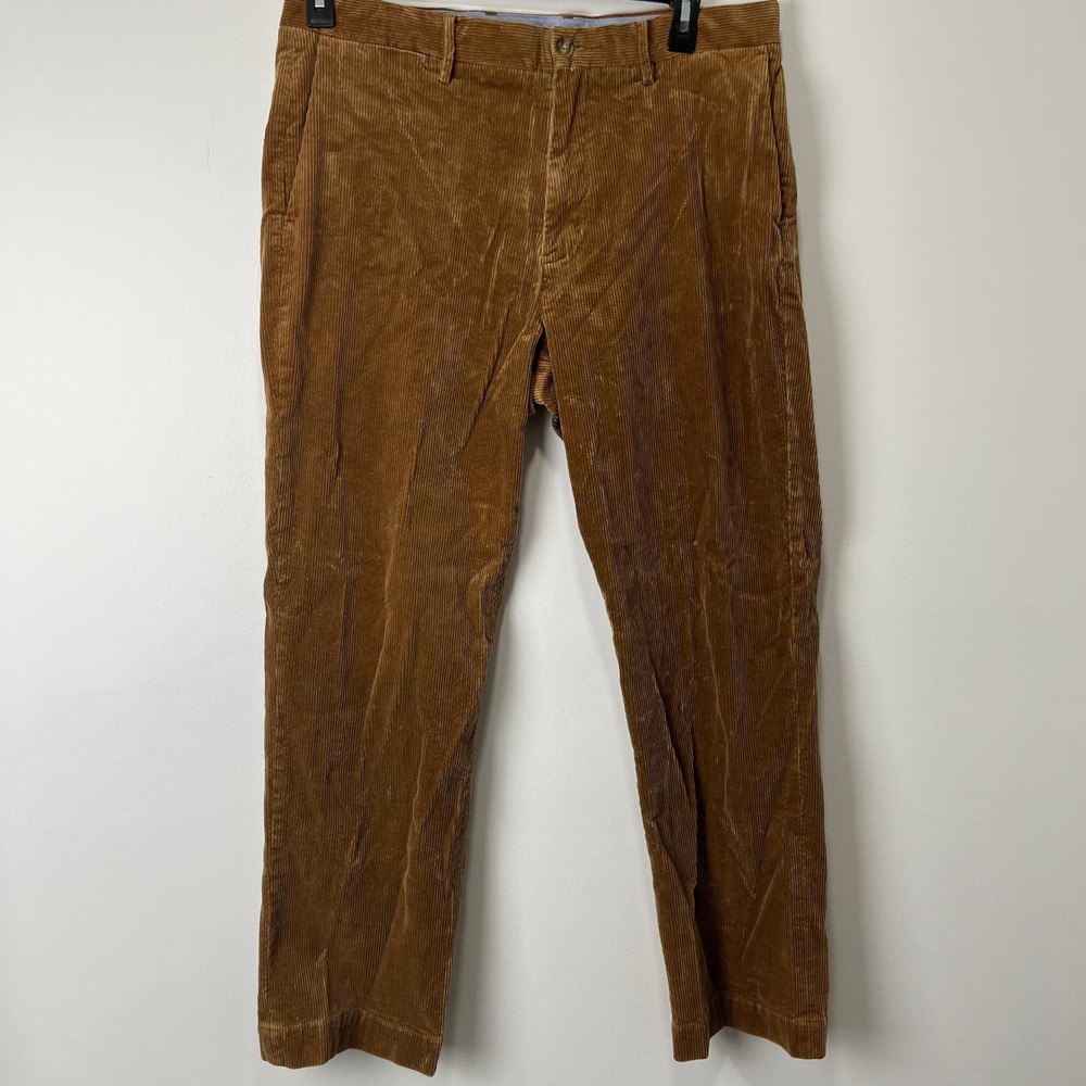 Polo Ralph Lauren Corduroy Pants Mens 34x32 Brown Straight Leg Chino Casual